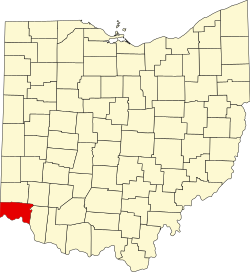 Map of Hamilton County within Ohio