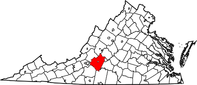 Locatie van Bedford County in Virginia