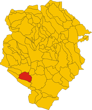 Map of comune of Zubiena (province of Biella, region Piedmont, Italy).svg