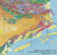El Mapa Estructural de Catalunya 1:250.000, de l'Institut Cartogràfic i Geològic de Catalunya (ICGC), mostra les principals unitats estructurals del relleu de Catalunya