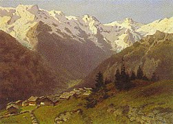 Alpenlandschaft bei Mürren im Berner Oberland (1913)