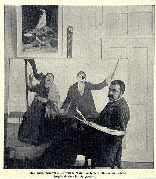 Max Buri in seinem Atelier in Brienz, 1907