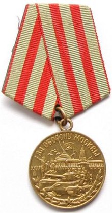 Medal "For the Defence of Moscow": 1,028,600  were awarded from 1 May 1944.