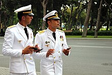 Azerbaijani naval personnel Military parade in Baku 2013 34.JPG