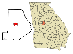 Monroe County Georgia Incorporated and Unincorporated areas Forsyth Highlighted.svg