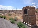 Monument describing Black Hawk War beginnings with landscape.JPG