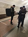 Moscow, police passport check in metro 2022-03-05 Охотный Ряд.jpg
