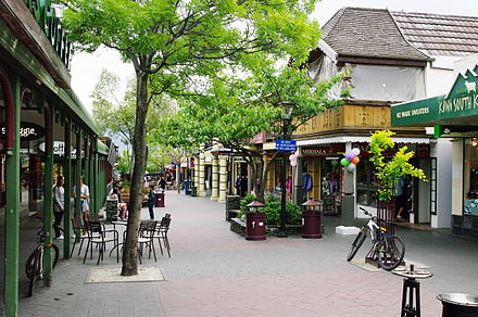 Street mall with outdoor cafés