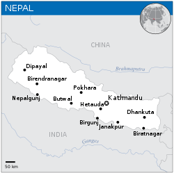 Nepal - Location Map (2013) - NPL - UNOCHA.svg