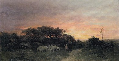Apus de soare la Barbizon din perioada 1866 -1869 - la Galeria de Artă Românească a Muzeului Național de Artă al României.