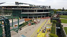 No. 1 Court seen under renovation works in April 2017. No. 1 Court AELTCC 2017 closeup.jpg