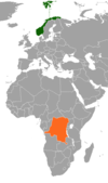 ДР Конго и Норвегия на карте мира