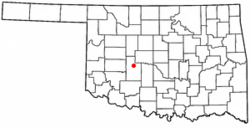 Umístění Binger, Oklahoma