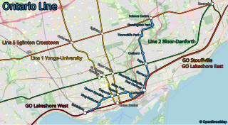 <span class="mw-page-title-main">Ontario Line</span> Rapid transit line under construction in Toronto