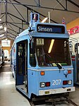 Spårvagn nr OS 267, byggd av AEG/Hägglund & Söner 1987.