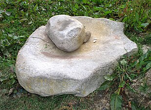 Batán de pierre (grès) du Pérou : Mouture par percussion posée