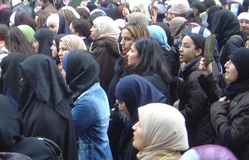 File:Paris 2006-02-11 anti-caricature protest femmes voilees dsc07551.jpg