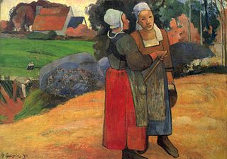 <i>Breton Peasant Women</i> Painting by Paul Gauguin