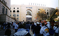The Steelers played at Pitt Stadium from 1958 through 1969. PittStadiumWalk.jpg