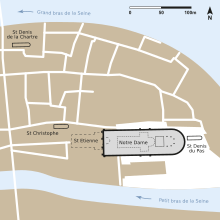 Plan Notre Dame cathédrale primitive.svg