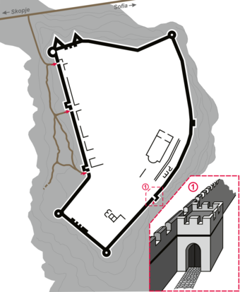 Plan of the fortress Velbazhd
