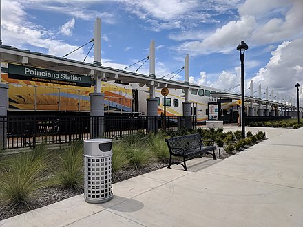 A SunRail Commuter Train at Poinciana Station.