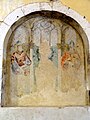 Ponchon (60), église Saint-Rémi, nef, ancien enfeu, peinture murale - la trahison de Judas.jpg