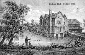 Parham Old Hall, also known as Moat Hall, Suffolk, 1815 Postcard parham-hall-suffolk.gif
