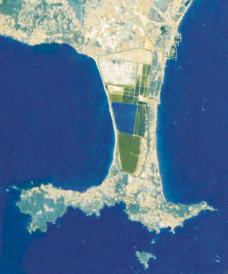 Image satellite de la presqu'île de Giens.