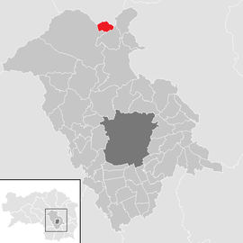 Poloha obce Röthelstein  v okrese Graz-okolie (klikacia mapa)