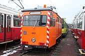 Aus Essen übernommener Schienenschleifwagen, seit 2009 in Nieuwegein