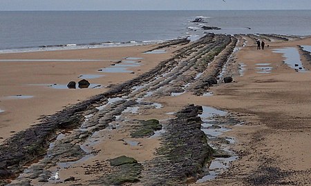 Redcar Rocks in England