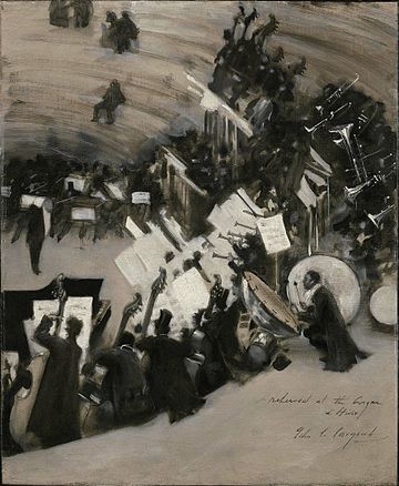 Rehearsal of the Pasdeloup Orchestra at the Cirque d'Hiver by John Singer Sargent, Museum of Fine Arts, Boston. Rehearsal at the Cirque d'Hiver by John Singer Sargent.jpg