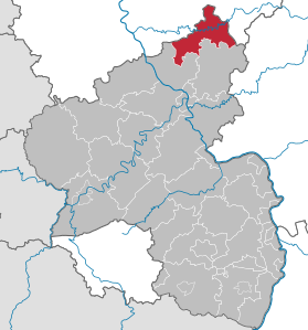 Lage des Landkreis Altenkirchen (Westerwald) in Rheinland-Pfalz (anklickbare Karte)