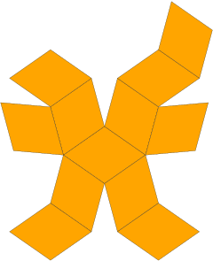 Rhombicdodecahedron net.svg