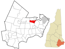 Rockingham County New Hampshire opgenomen en niet opgenomen gebieden Newfields highlighted.svg