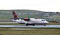 ATR 72 w barwach Loganair na Szetlandach