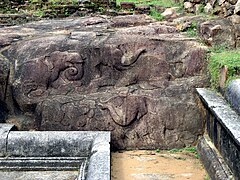 Frieze of elephants