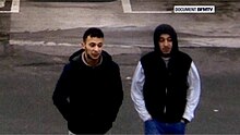 Salah Abdeslam (L) and Hamza Attou (R) captured on CCTV at a French petrol station hours after the attacks. Salah Abdeslam.jpg