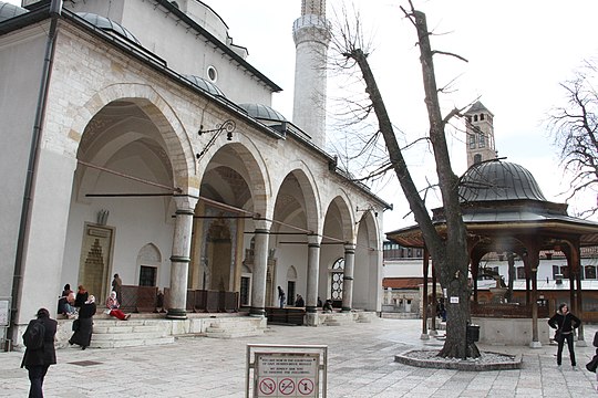 Gazi Husrev-beg Mosque and Sarajevo Clock Tower.