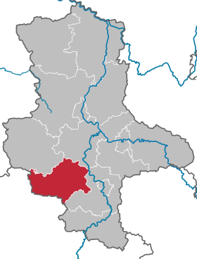 Localisation de Arrondissement de Mansfeld-Harz-du-Sud