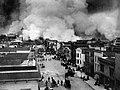 Image 21906 San Francisco earthquakePhoto credit: H. D. ChadwickThe Mission District of San Francisco, California, burning in the aftermath of the 1906 San Francisco earthquake. As damaging as the earthquake and its aftershocks were, the fires that burned out of control afterward were much more destructive.More featured pictures