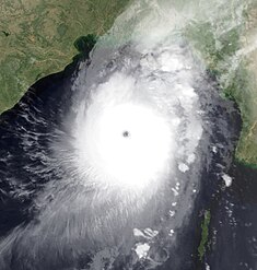 Sidr am 14. November 2007 über dem Golf von Bengalen