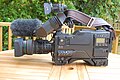 The left side of a Sony BVW-D600P camcorder