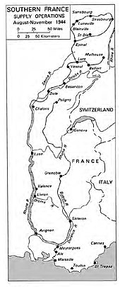 Southern France supply lines August-November 1944 Southern France supply lines.jpg