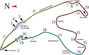 The Circuit de Spa-Francorchamps Spa-Francorchamps of Belgium.svg