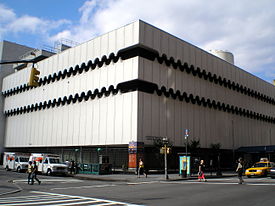 This building at Seventh Avenue between 12th Street and 13th Street, designed by Albert C. Ledner, was built in 1964 as the union's headquarters. The hiring halls were in the glass blocks on the ground floor. The union sold it to St. Vincent's Hospital in 1973, and it later became Lenox Health Greenwich Village. StVincents.jpg