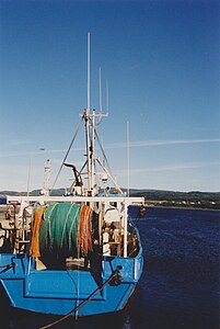Crevettier Manic V, 11853, at the wharf, La Haute-Gaspésie 2002