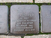 der Stolperstein für Bernhard Schlesinger