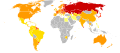 Suizidrate weltweit, Männer (2009)